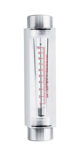 Omega Fl7214 Flowmeter, 9.44Lpm, 100Psi, 1/4 Fnpt