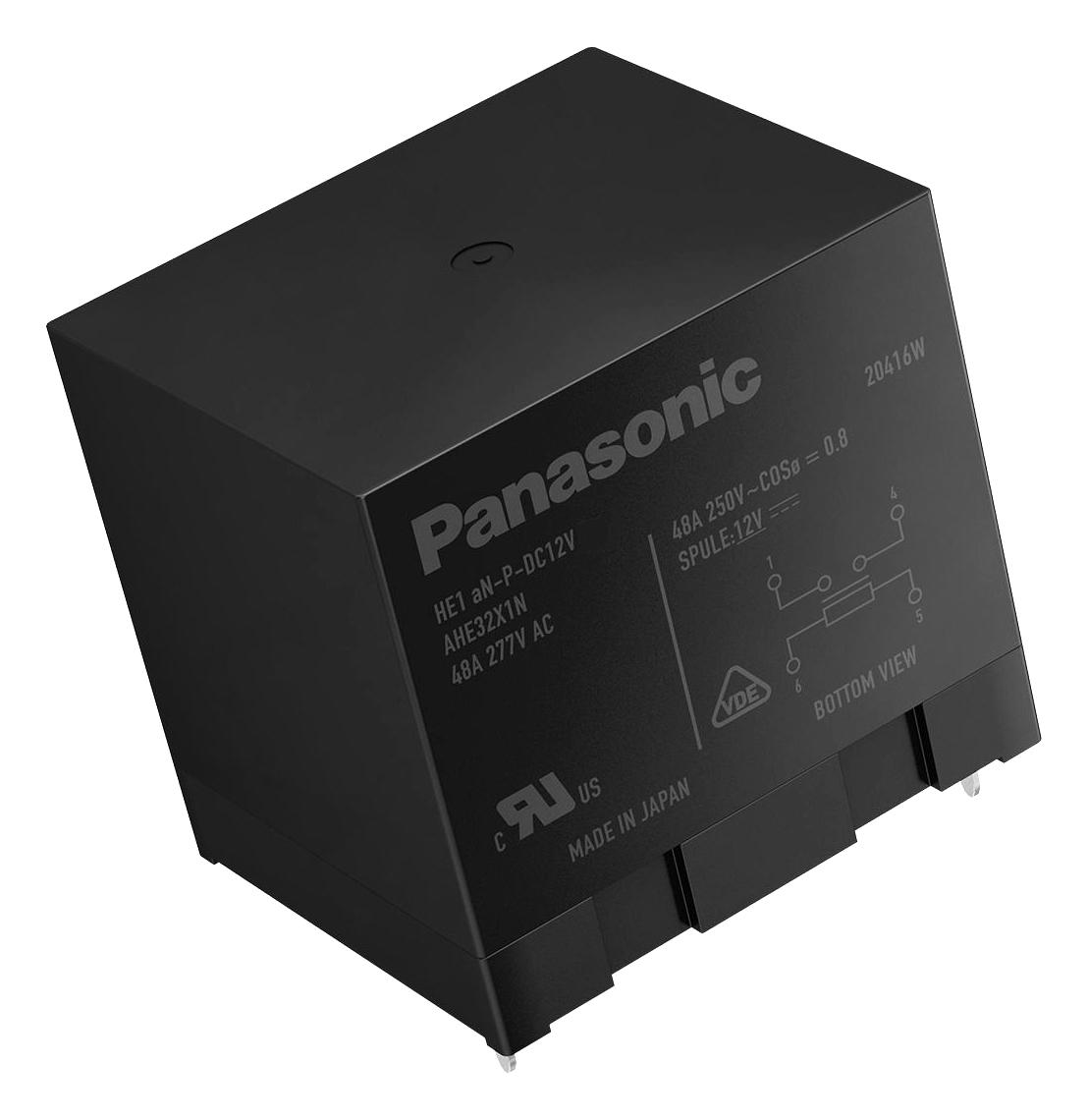 Panasonic He1An-P-Dc48V Power Relay, Spst-No, 48Vdc, Th