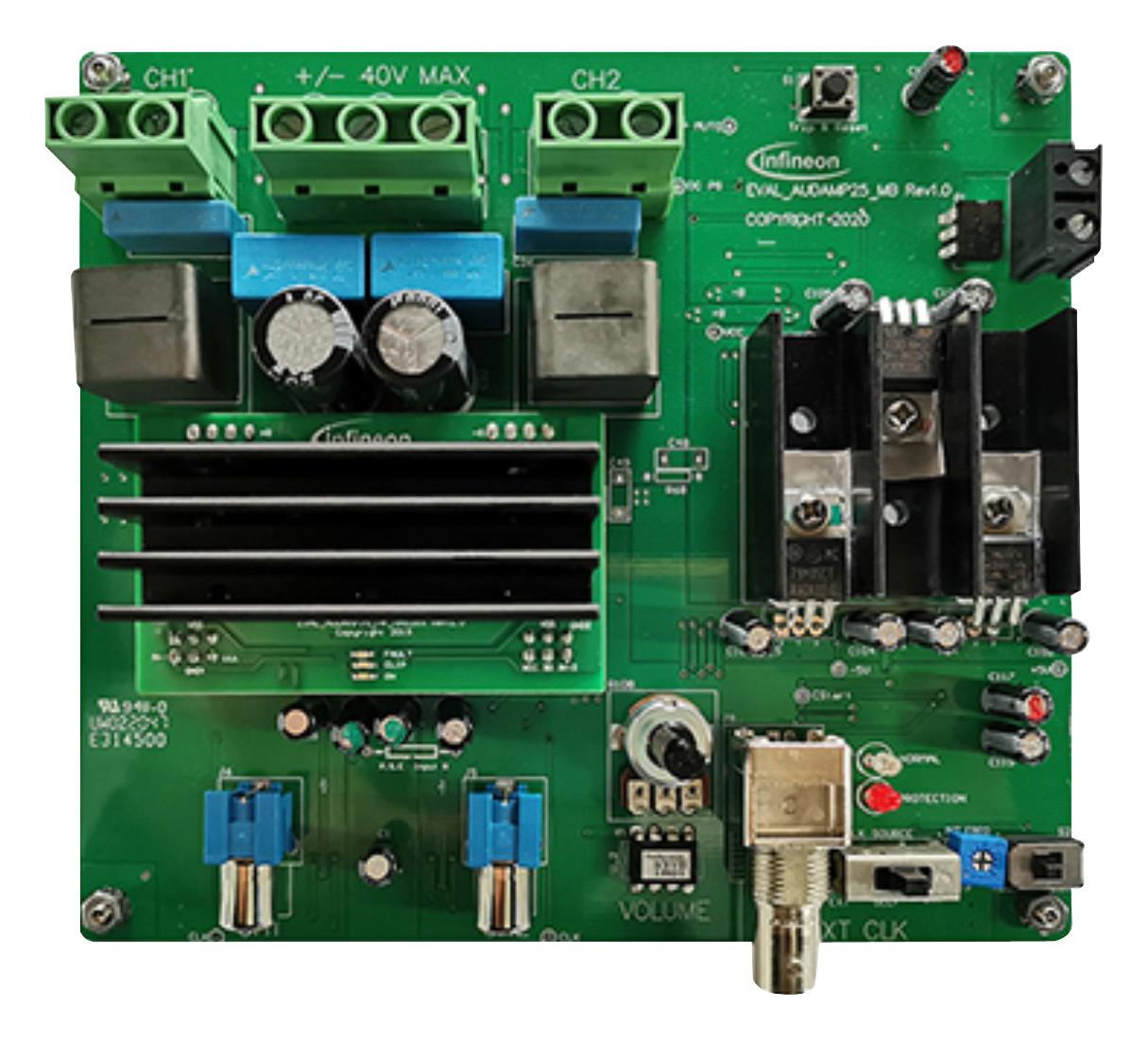 Infineon Evalaudamp25Tobo1 Eva Board, Class D Audio Power Amp