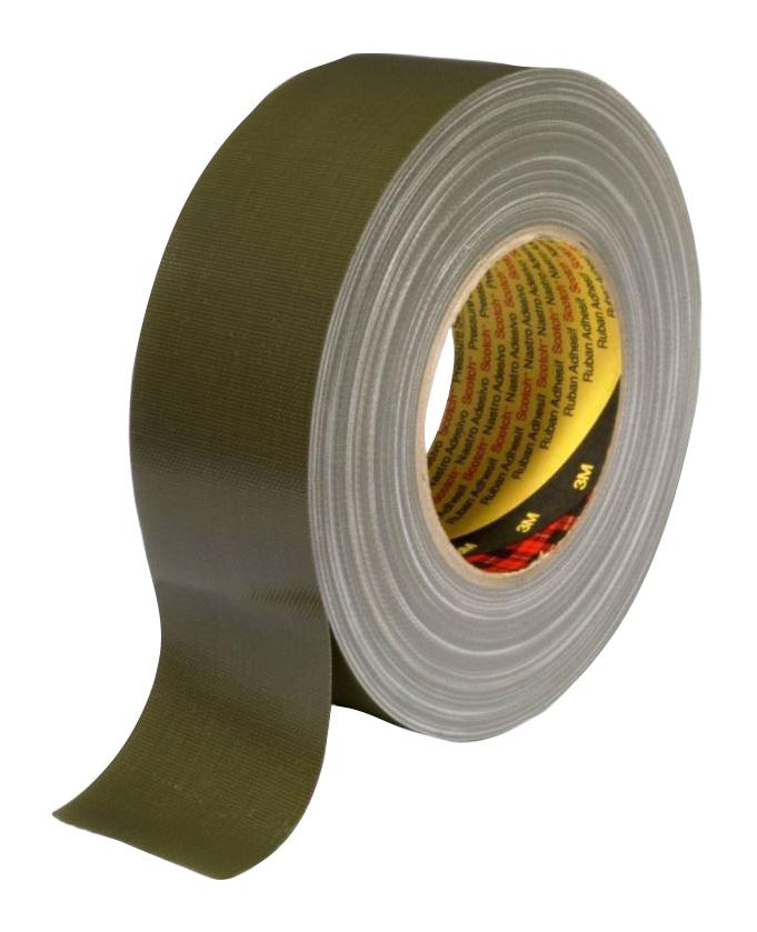 3M 389, Olive, 50M X 50mm Tape, Cloth, 50M X 50mm, Olive