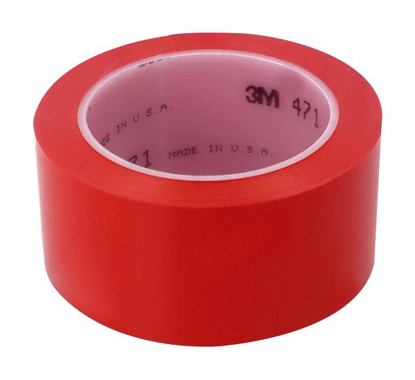 3M 471, Red, 33M X 50mm Tape, Warning, 33M X 50mm, Red