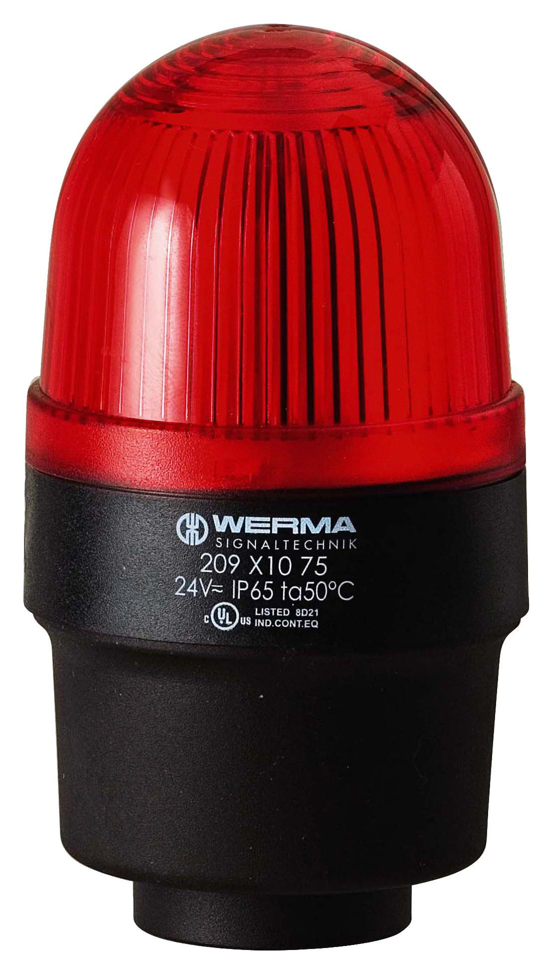 WERMA 20912068 Beacon, Xenon, Flashing, Red, 230Vac