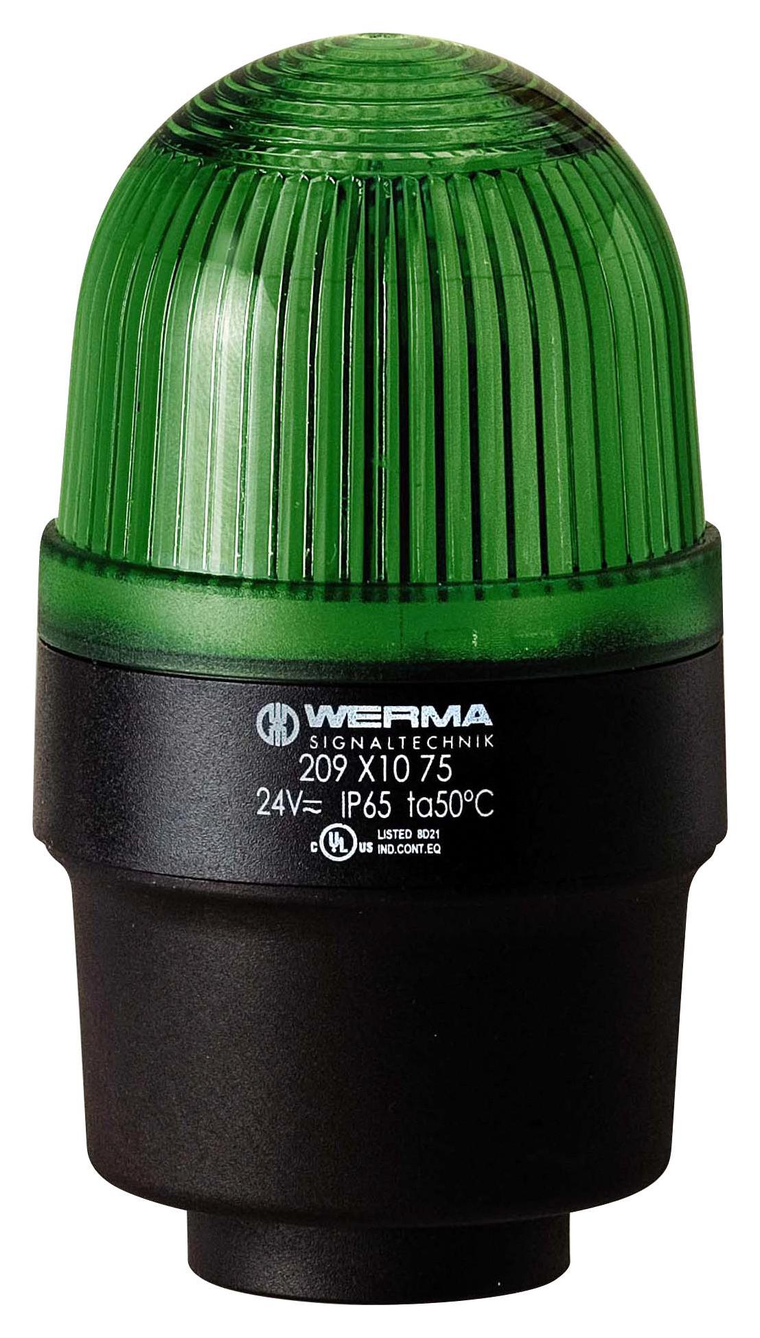 WERMA 20921068 Beacon, Led, Steady, Green, 230Vac