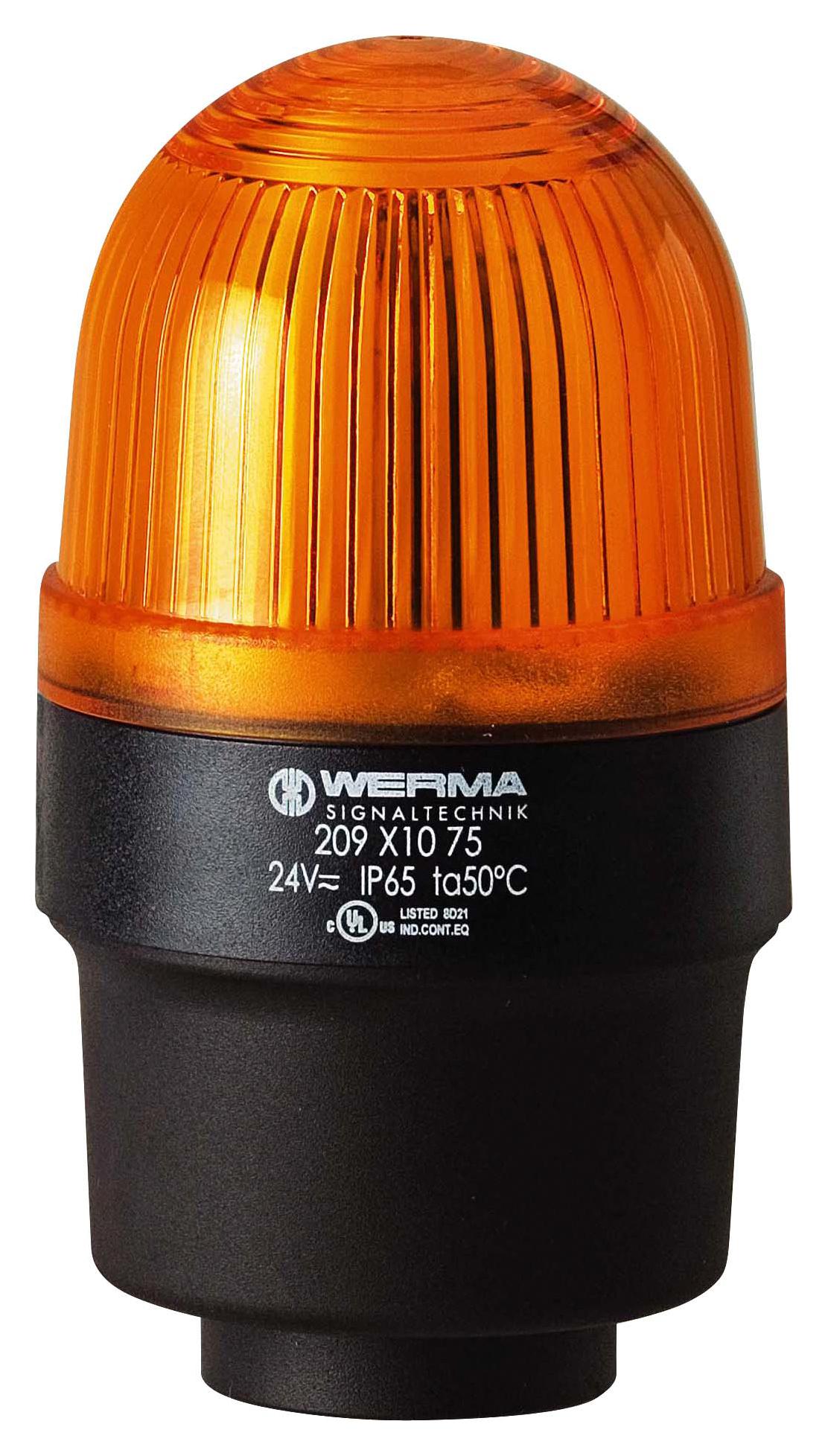 WERMA 20931075 Beacon, Led, Steady, Yellow, 24Vac/dc