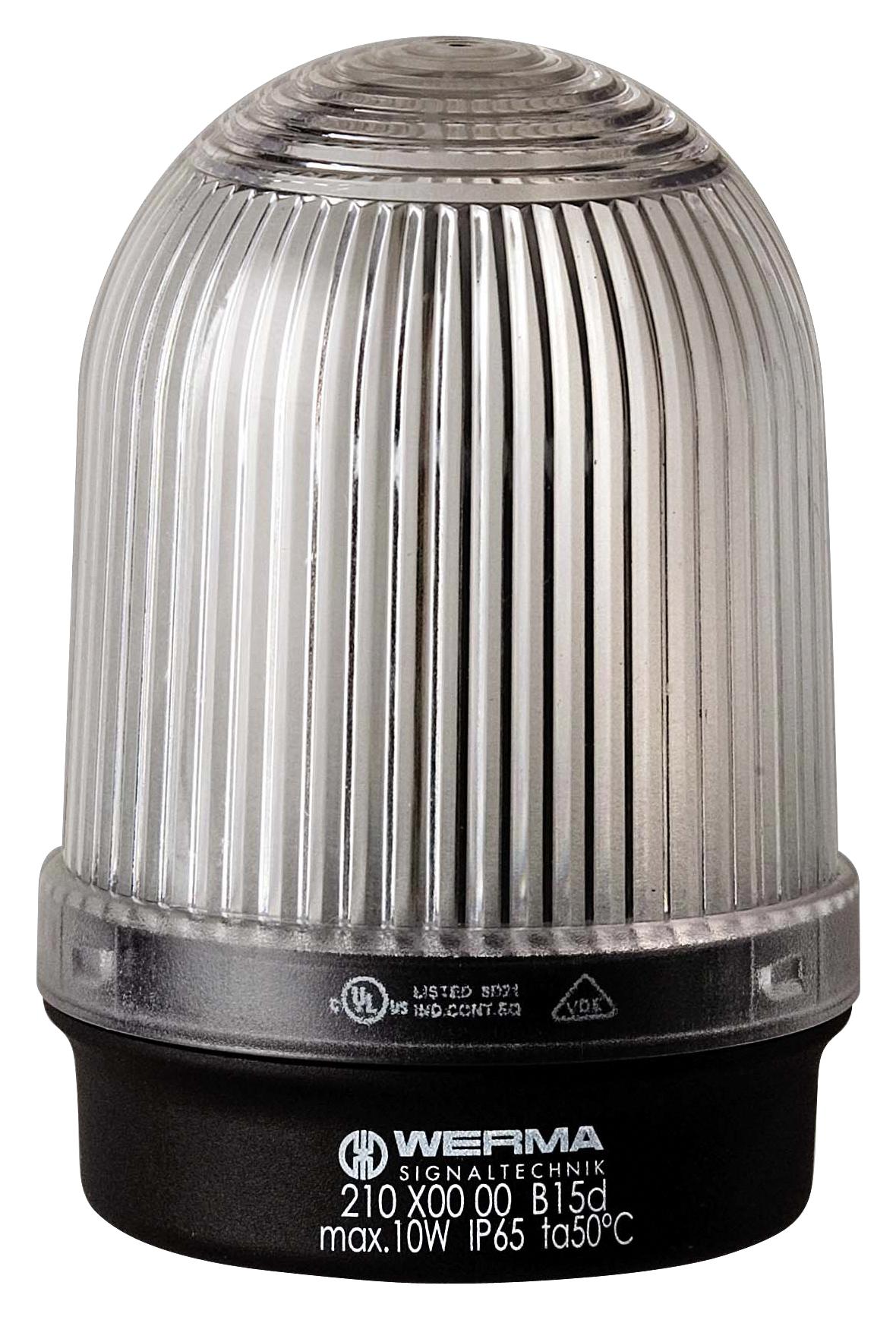 WERMA 21040000 Beacon, Steady, White, 230Vac/dc