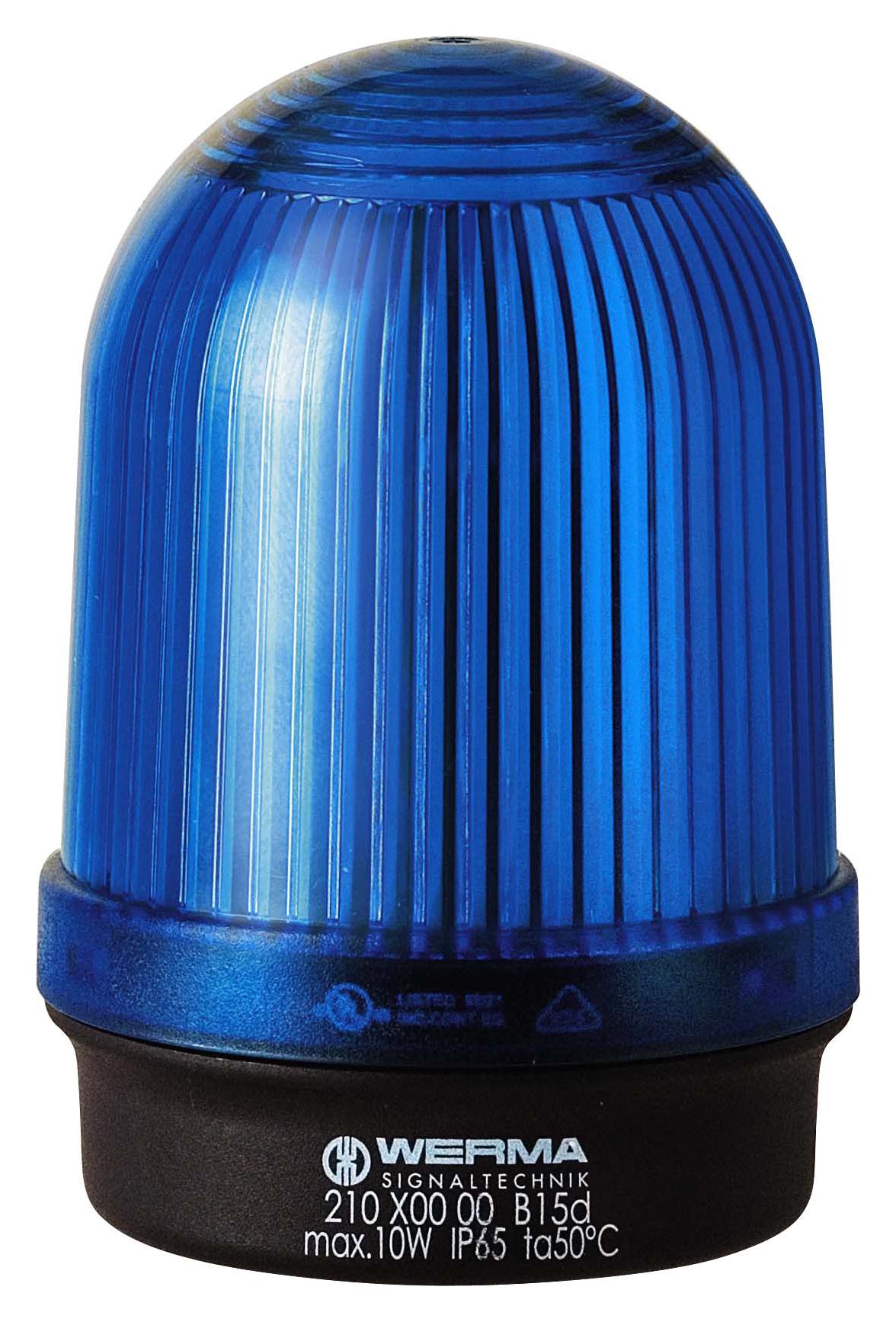 WERMA 21050000 Beacon, Steady, Blue, 230Vac/dc