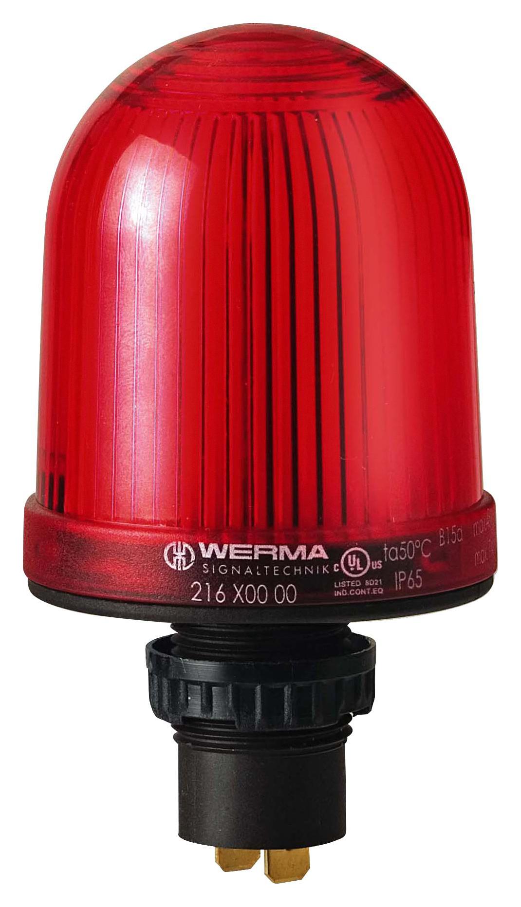 WERMA 21610000 Beacon, Steady, Red, 48Vac/dc