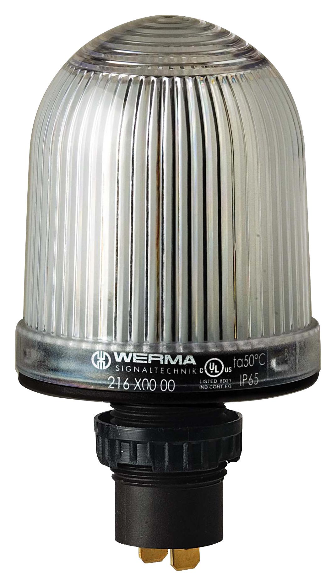 WERMA 21640000 Beacon, Steady, White, 48Vac/dc