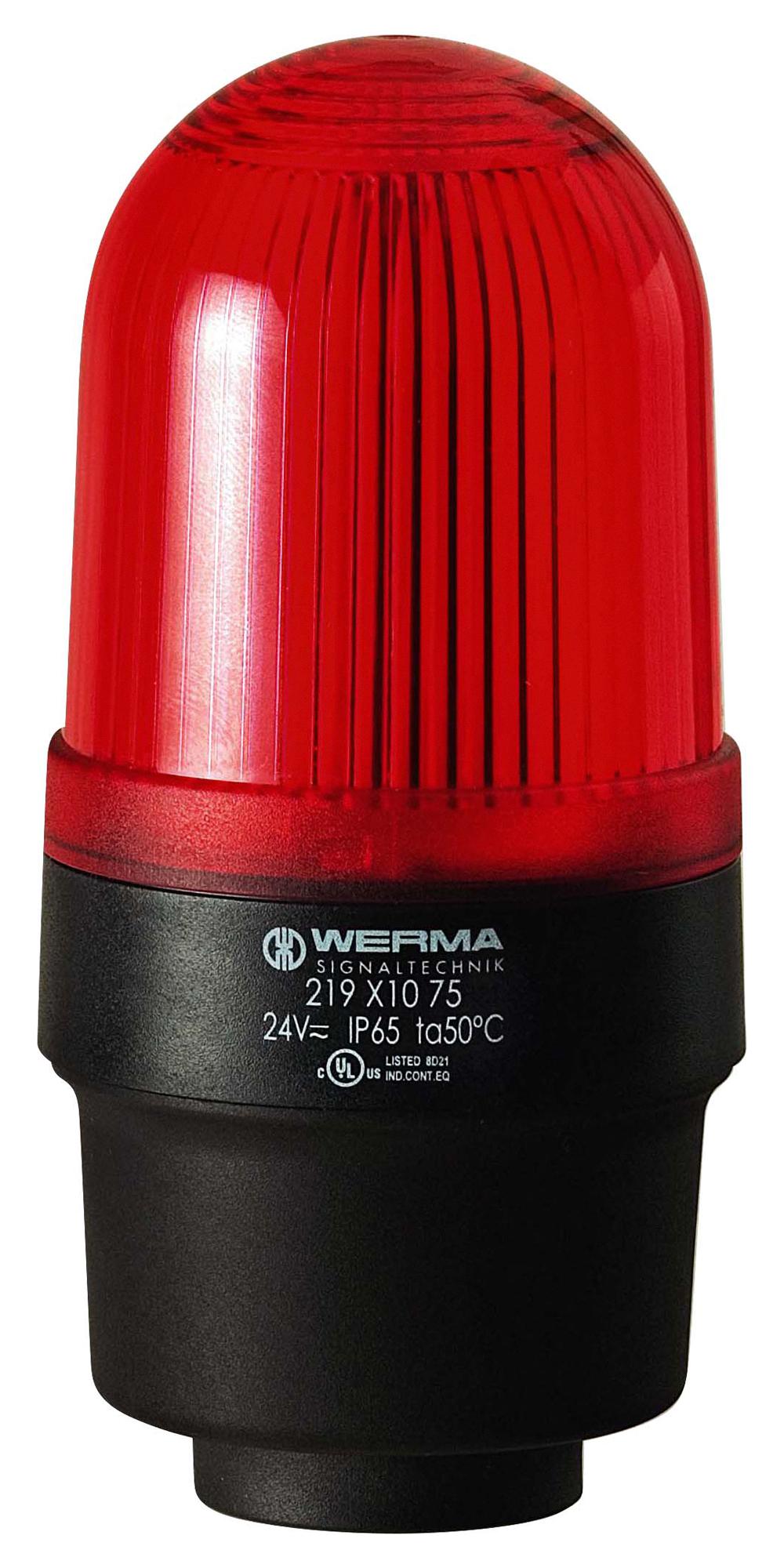 WERMA 21912067 Beacon, Xenon, Flashing, Red, 115Vac