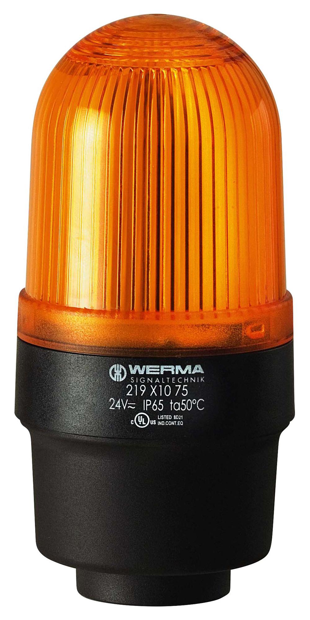 WERMA 21931068 Beacon, Led, Steady, Yellow, 230Vac