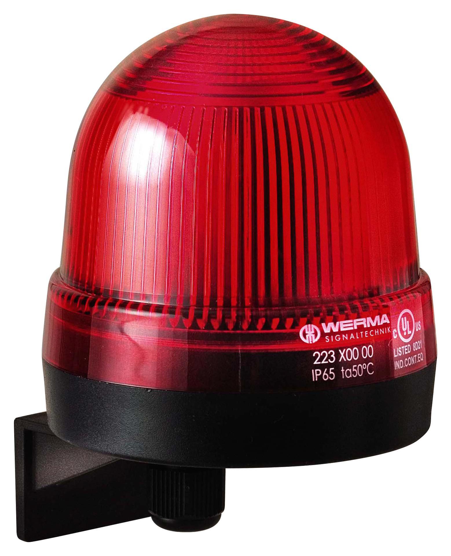 WERMA 22510068 Beacon, Xenon, Flashing, Red, 230Vac