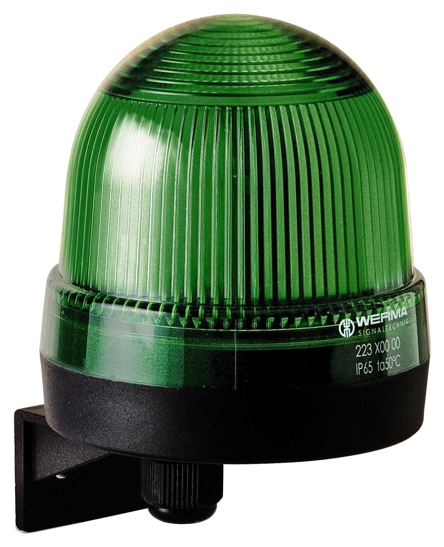 WERMA 22420068 Beacon, Led, Steady, Green, 230Vac