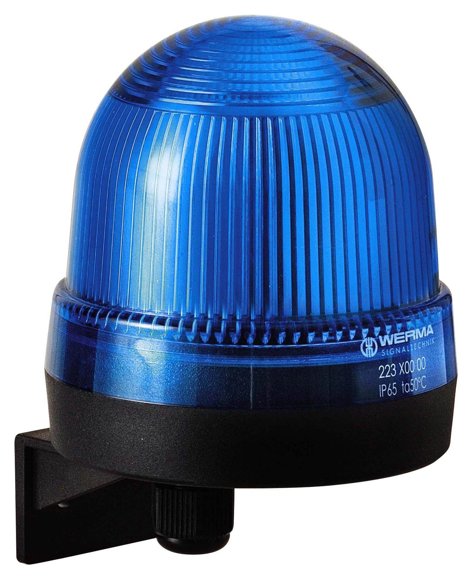 WERMA 22550067 Beacon, Xenon, Flashing, Blue, 115Vac