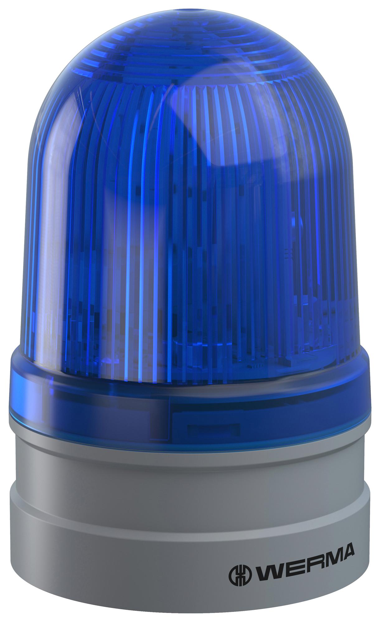 WERMA 26154070 Beacon, Led, Rotating, Blue, 24Vac/dc