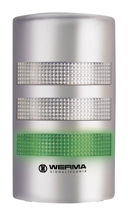 WERMA 69140068 Signal Tower, Blnk/cont, 230V, Grn/rd/ye