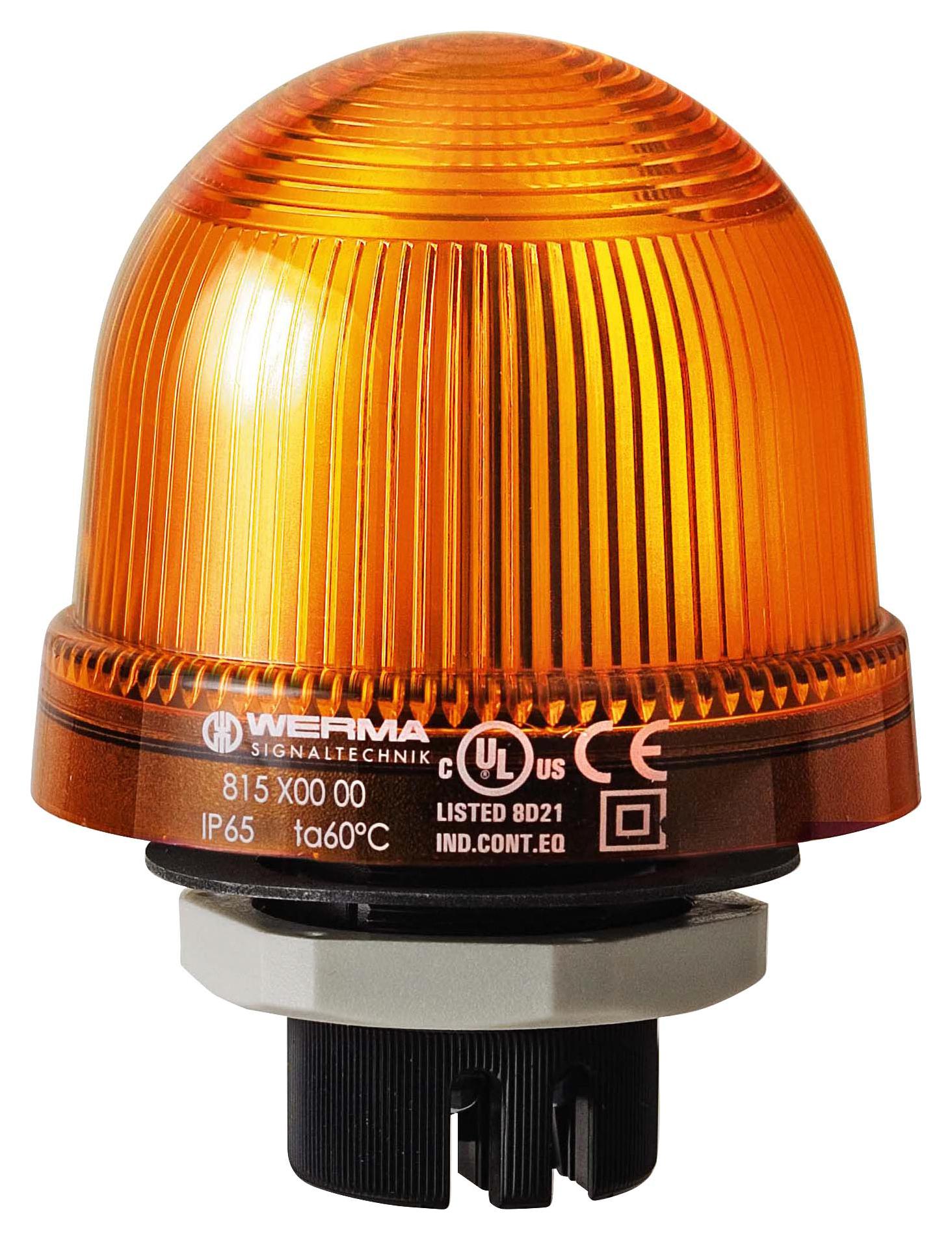 WERMA 81730067 Beacon, Xenon, Flashing, Yellow, 115Vac