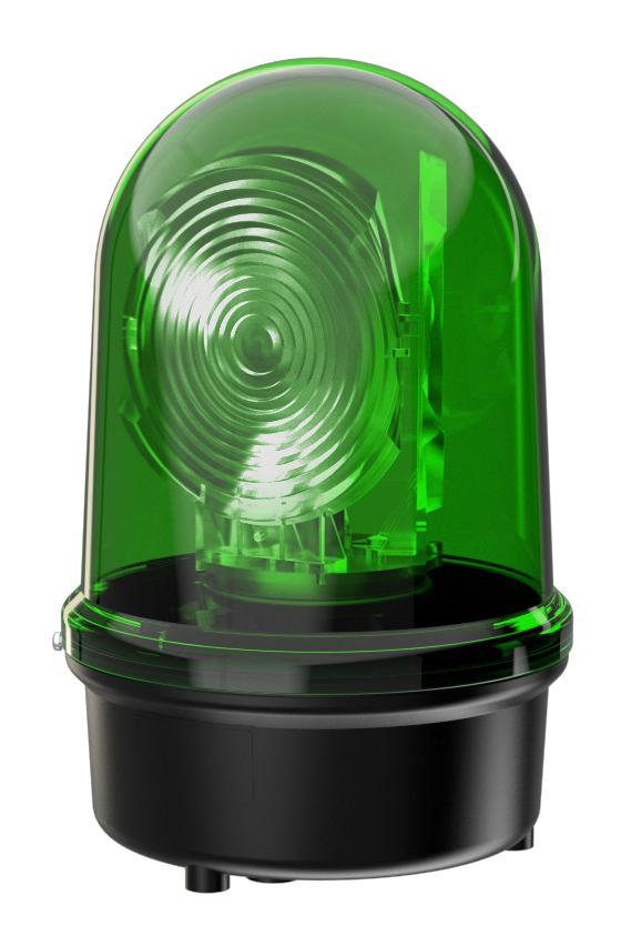 WERMA 88423075 Beacon, Led, Rotating, Green, 24Vac/dc