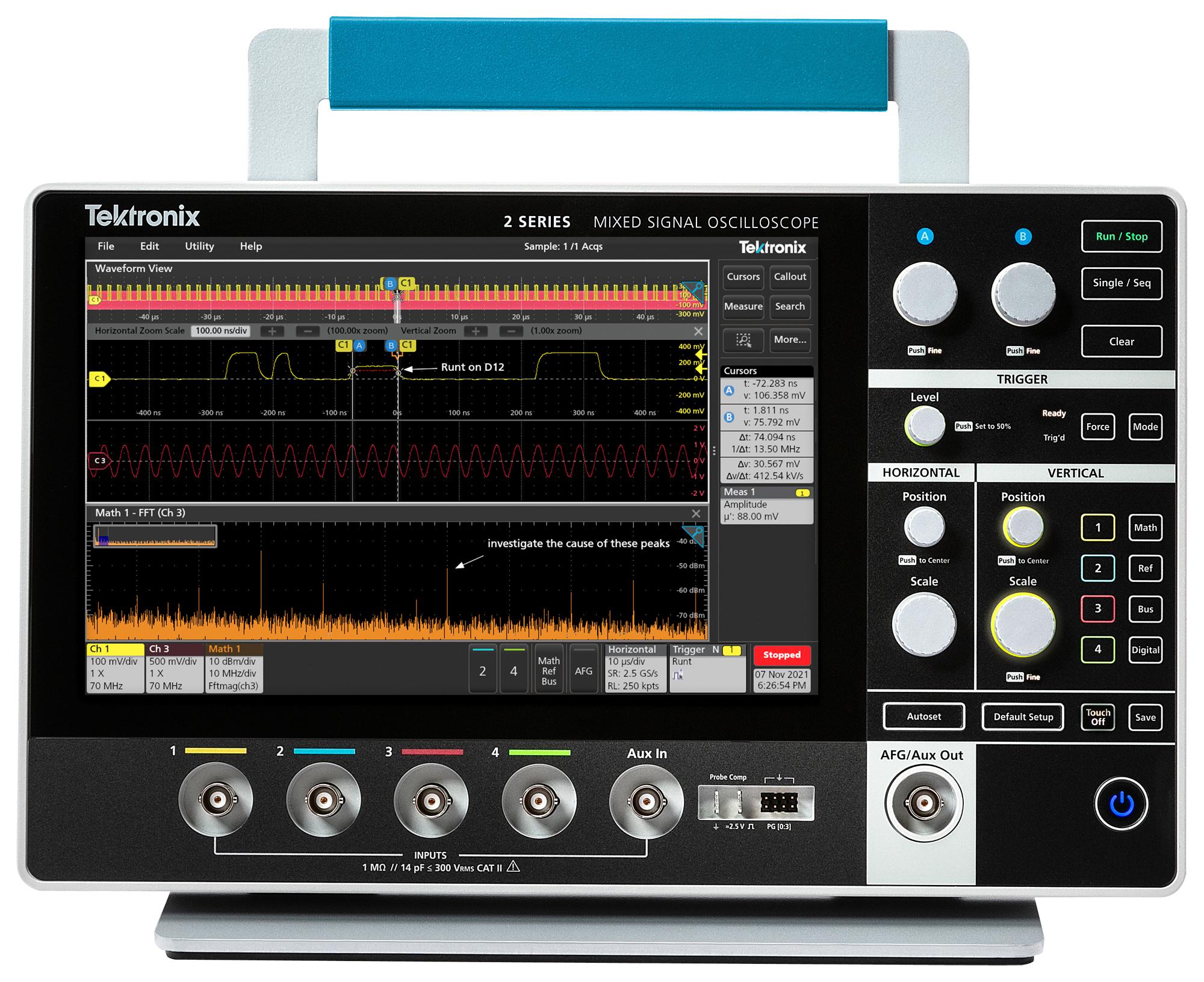 Tektronix Mso24 2-Bw-70 Oscilloscope, 70Mhz, 2.5Gsps