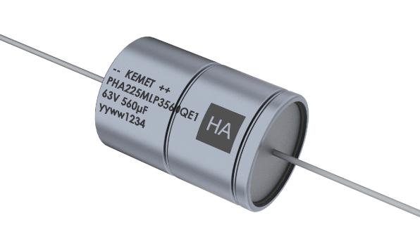 KEMET Pha225Mll3380Qe4 Capacitor, 380Uf, 63V, Alu Elec, Hybrid, Axial