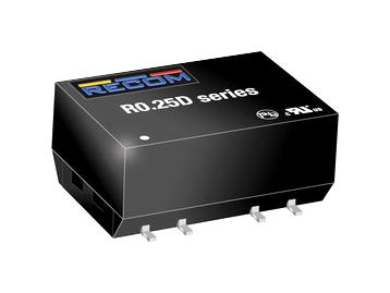 RECOM Power R0.25D-0505/h-R Dc-Dc Converter, 5V/-5V, 0.025A/-0.025A