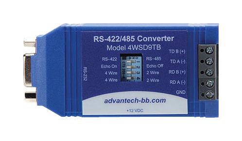 Advantech Bb-4Wsd9Tb Converter, Rs232-Rs485 Tb, Port Powered