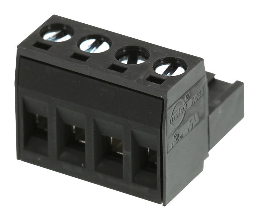 Molex 39520-0004 5.0mm Euro Pl5.0mm Euro Plug Ra Blk 4Ckt