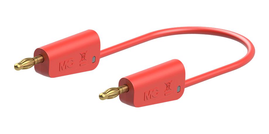 Staubli 64.1037-10022 Stackable 4mm Banana Plug, Red, 1M