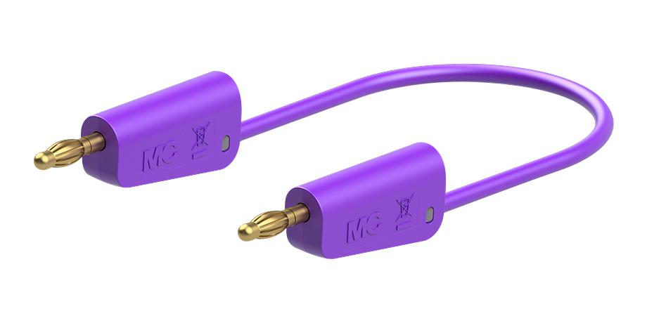 Staubli 64.1037-05026 Stackable 4mm Banana Plug, Violet, 0.5M