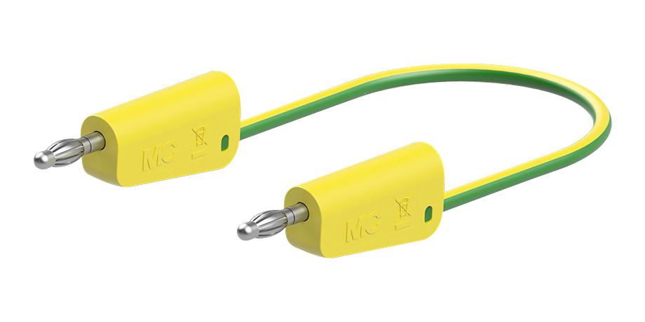 Staubli 64.1030-10020 Stackable 4mm Banana Plug, Grn/yel, 1M