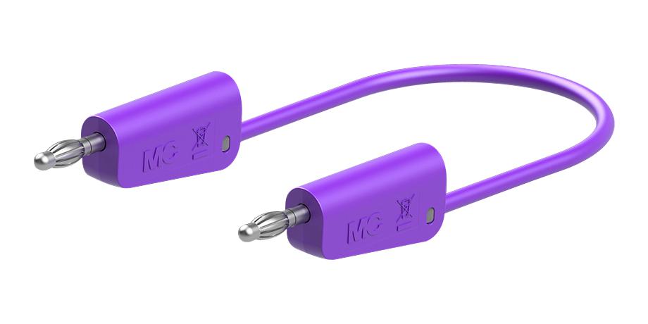 Staubli 64.1030-05026 Stackable 4mm Banana Plug, Violet, 0.5M