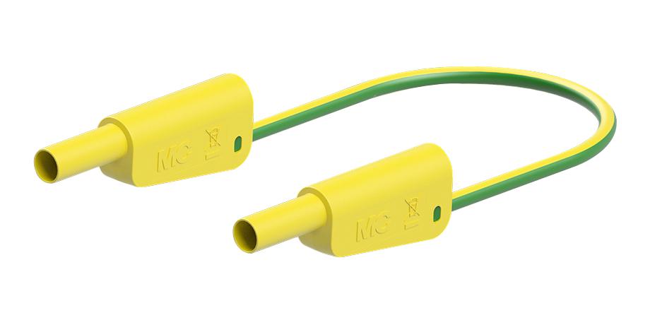 Staubli 66.2014-10020 Stackable 4mm Banana Plug, Grn/yel, 1M