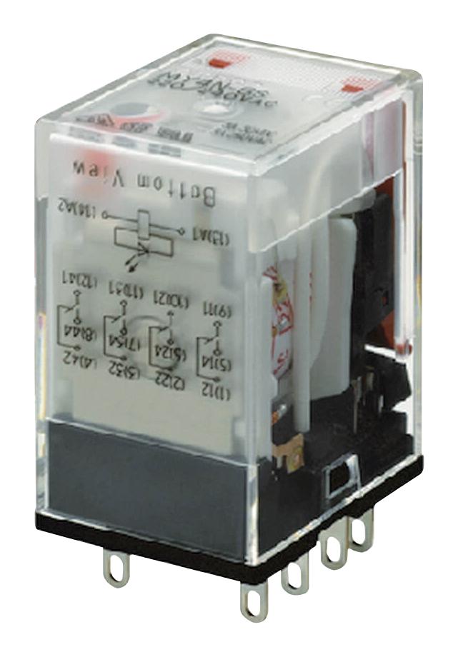 Omron Industrial Automation My4N-D2-Gs Dc24 Power Relay, 4Pdt, 24Dcv, 3A, Socket