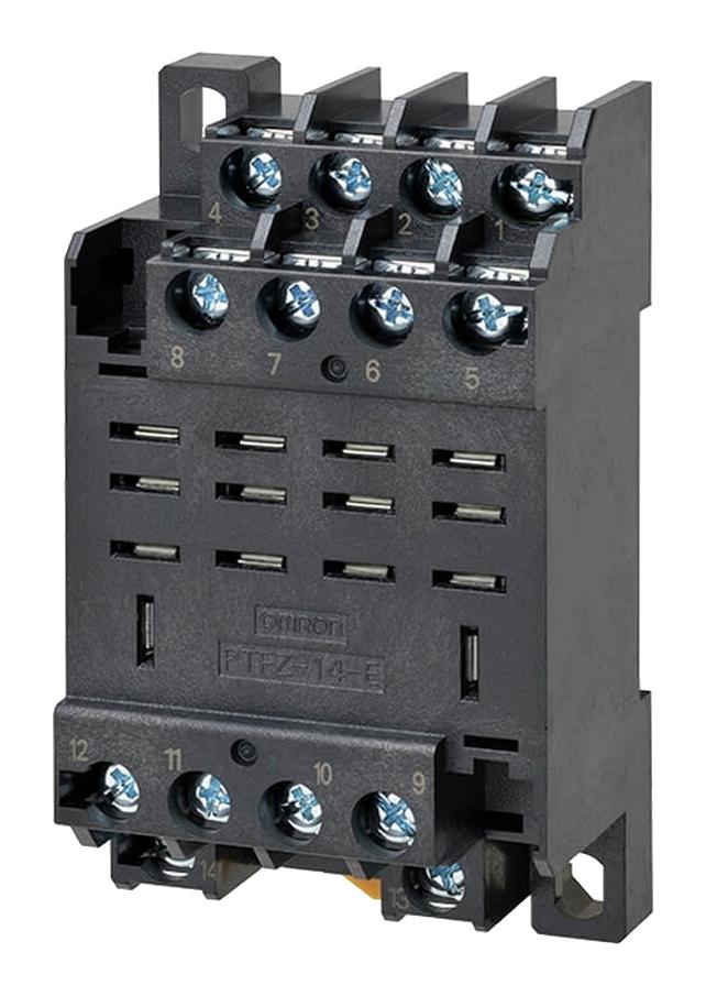 Omron Industrial Automation Ptfz-14-E Relay Socket, 14 Pin, 15A/250V, Din Rail