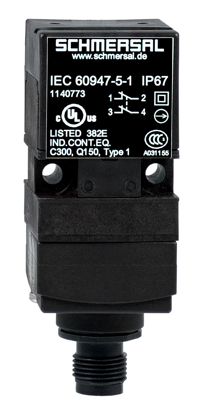 Schmersal 101140775 Safety Interlock Sw, Dpst, 4A/230V, Connector