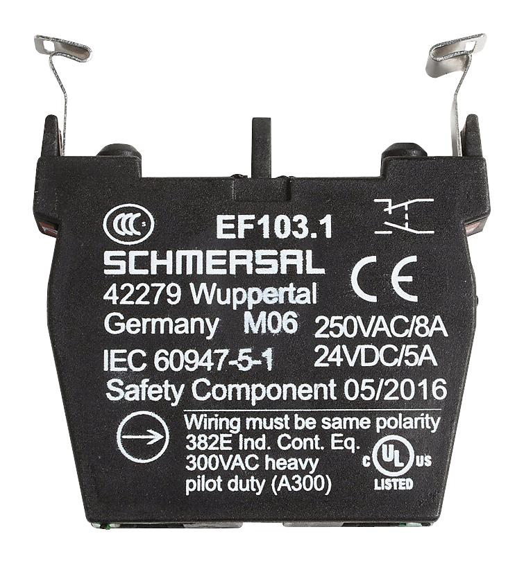 Schmersal 101006547 Contact Block, 2 Pole, 8A, 230Vac