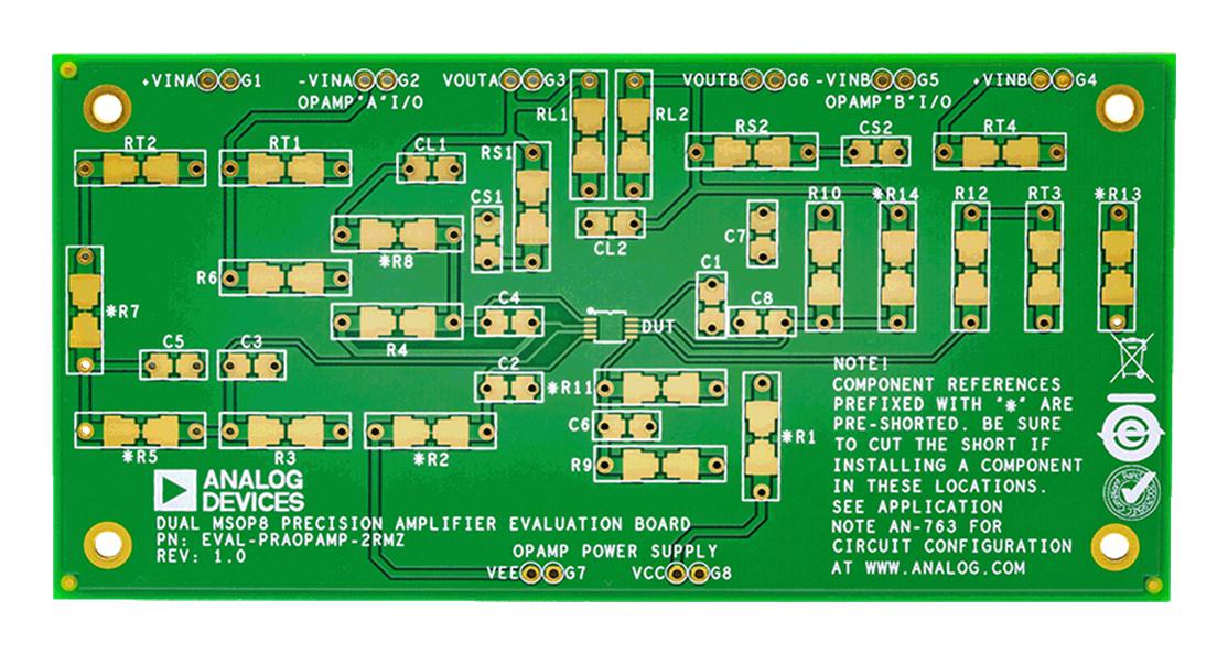 Analog Devices Eval-Praopamp-2Rmz Evaluation Board, Operational Amplifier