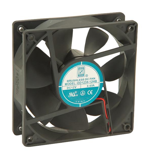 Orion Fans Od1238-12Hb Dc Axial Fan, Ball, 105Cfm, 0.05A, 12V