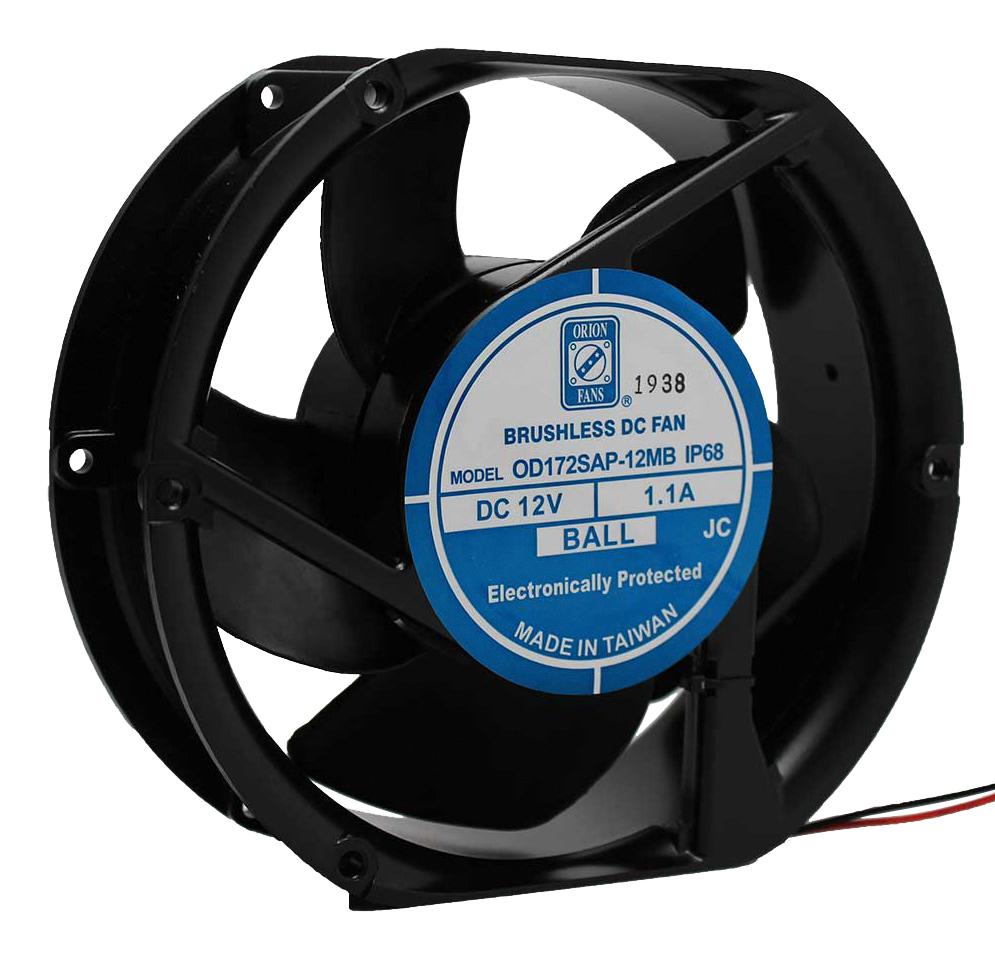 Orion Fans Od172Sap-12Mbip68 Dc Axial Fan, Ball, 180Cfm, 1.112V