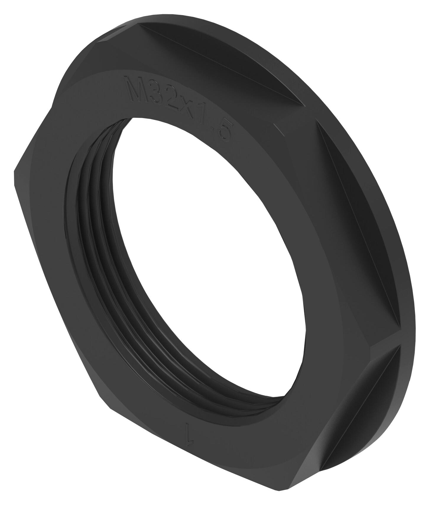 Entrelec TE Connectivity 1Sng607015R0000 Gland Locknut, Pa6, M32, 7mm, Black