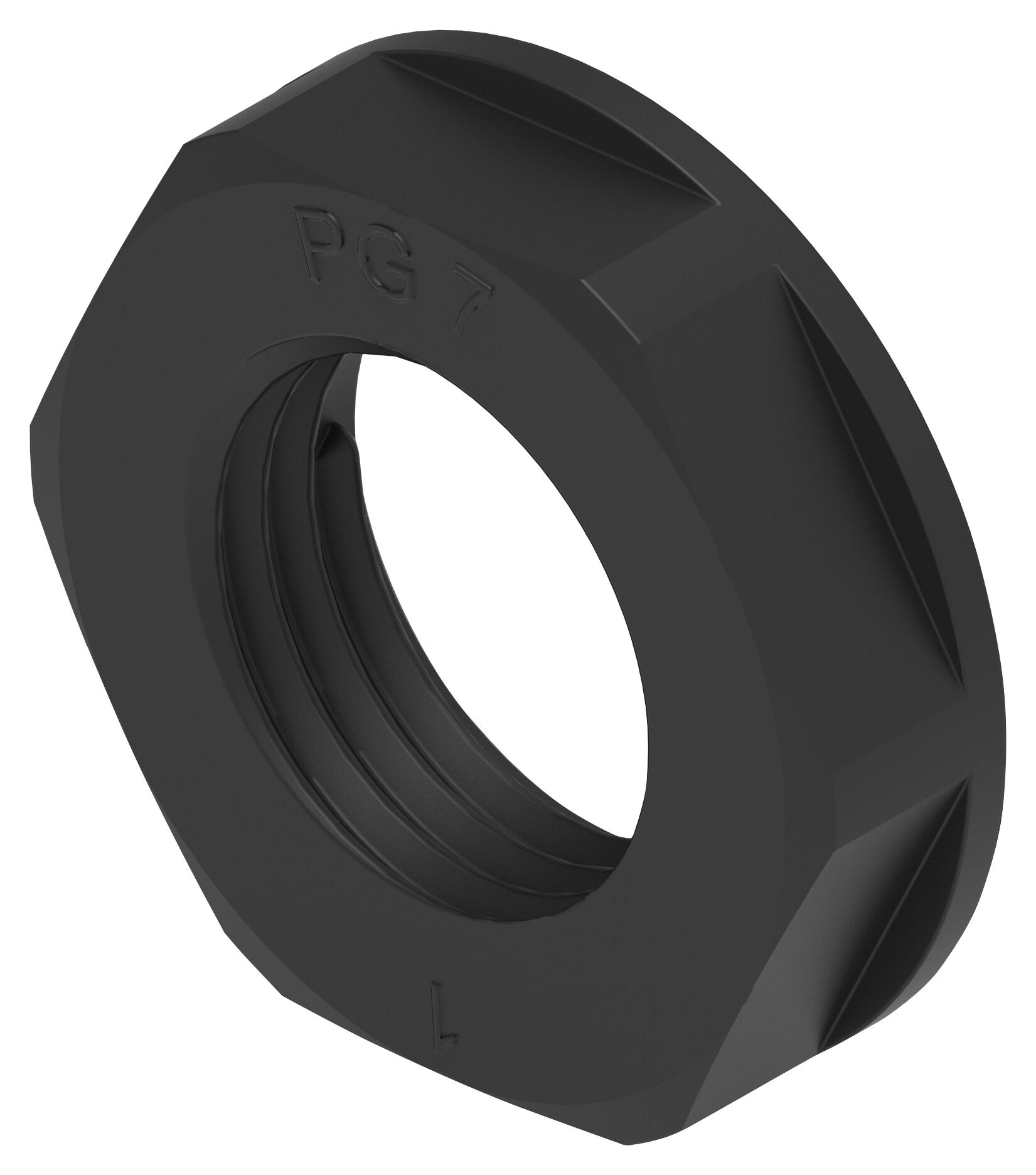 Entrelec TE Connectivity 1Sng607042R0000 Gland Locknut, Pa6, Pg7, 5mm, Black