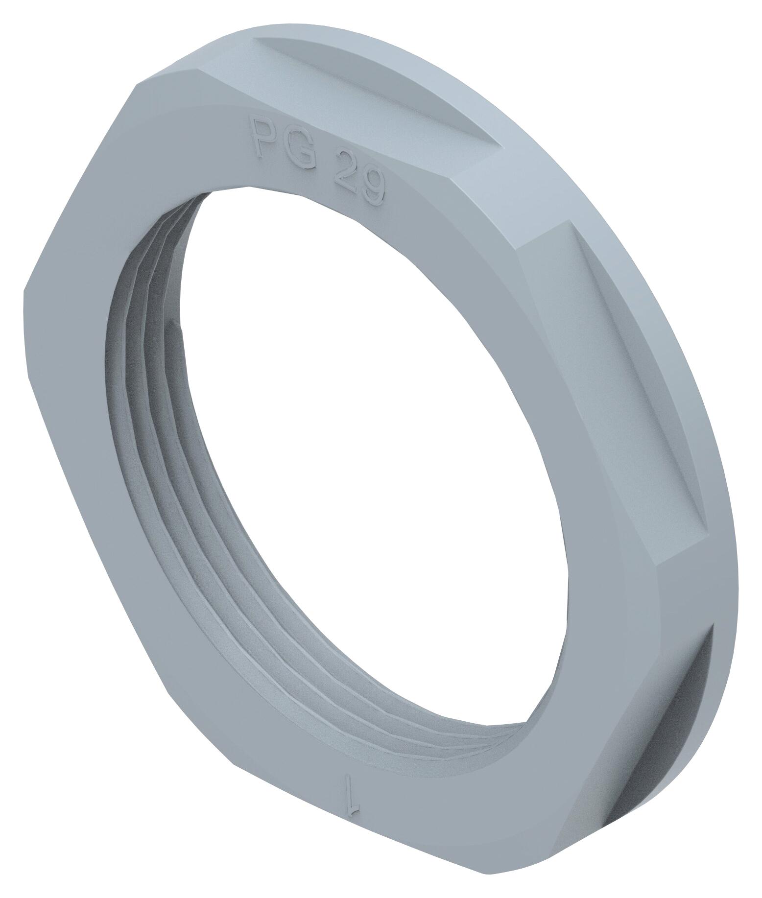 Entrelec TE Connectivity 1Sng607059R0000 Gland Locknut, Pa6, Pg29, 7mm, Grey