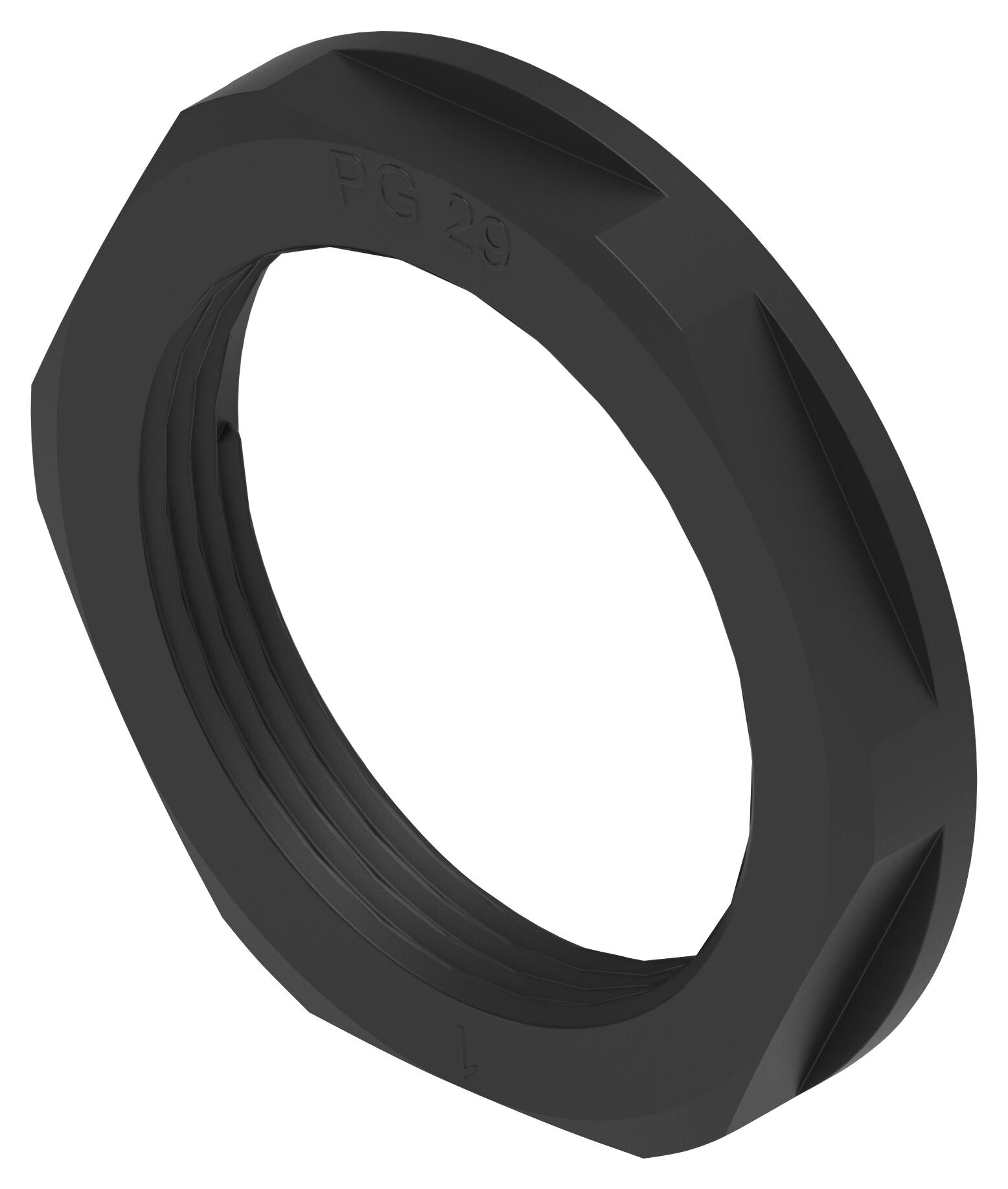 Entrelec TE Connectivity 1Sng607060R0000 Gland Locknut, Pa6, Pg29, 7mm, Black