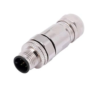 NorComp 858Fa04-203Rau1 Sensor Connector, M12, Rcpt, 4Pos, Cable