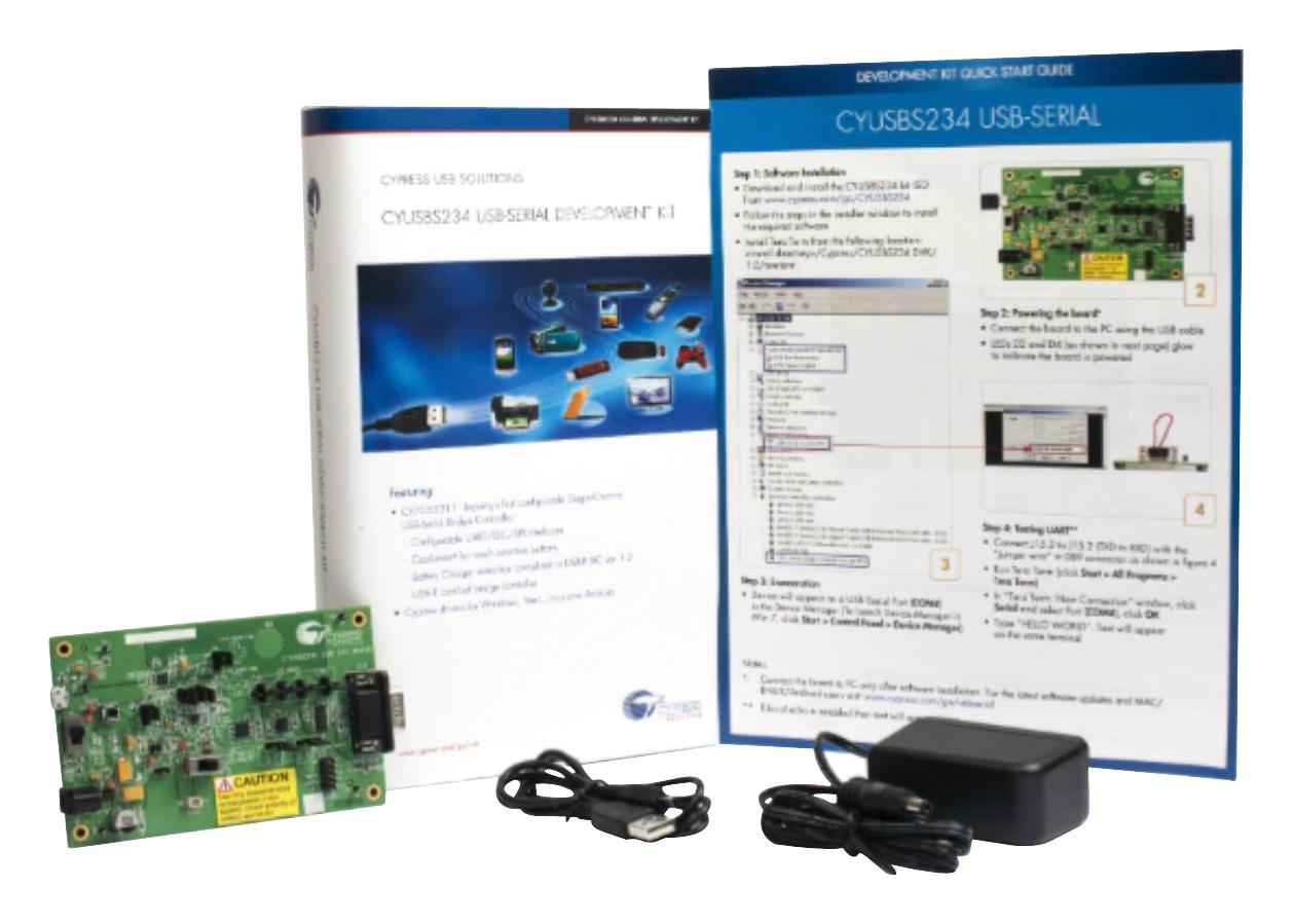 Infineon Cyusbs234 Development Kit, Usb To I2C/spi/uart