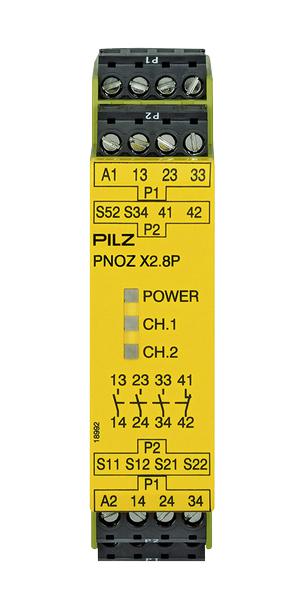 Pilz 777301. Safety Relay, 3Pst/spst, 24V, Din Rail