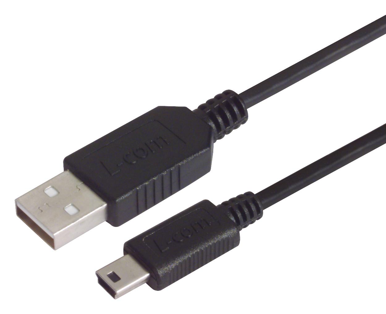 L-Com Csmuazmb5-3M Usb Cable, 1.1, A Plug-Mini B Plug, 3M