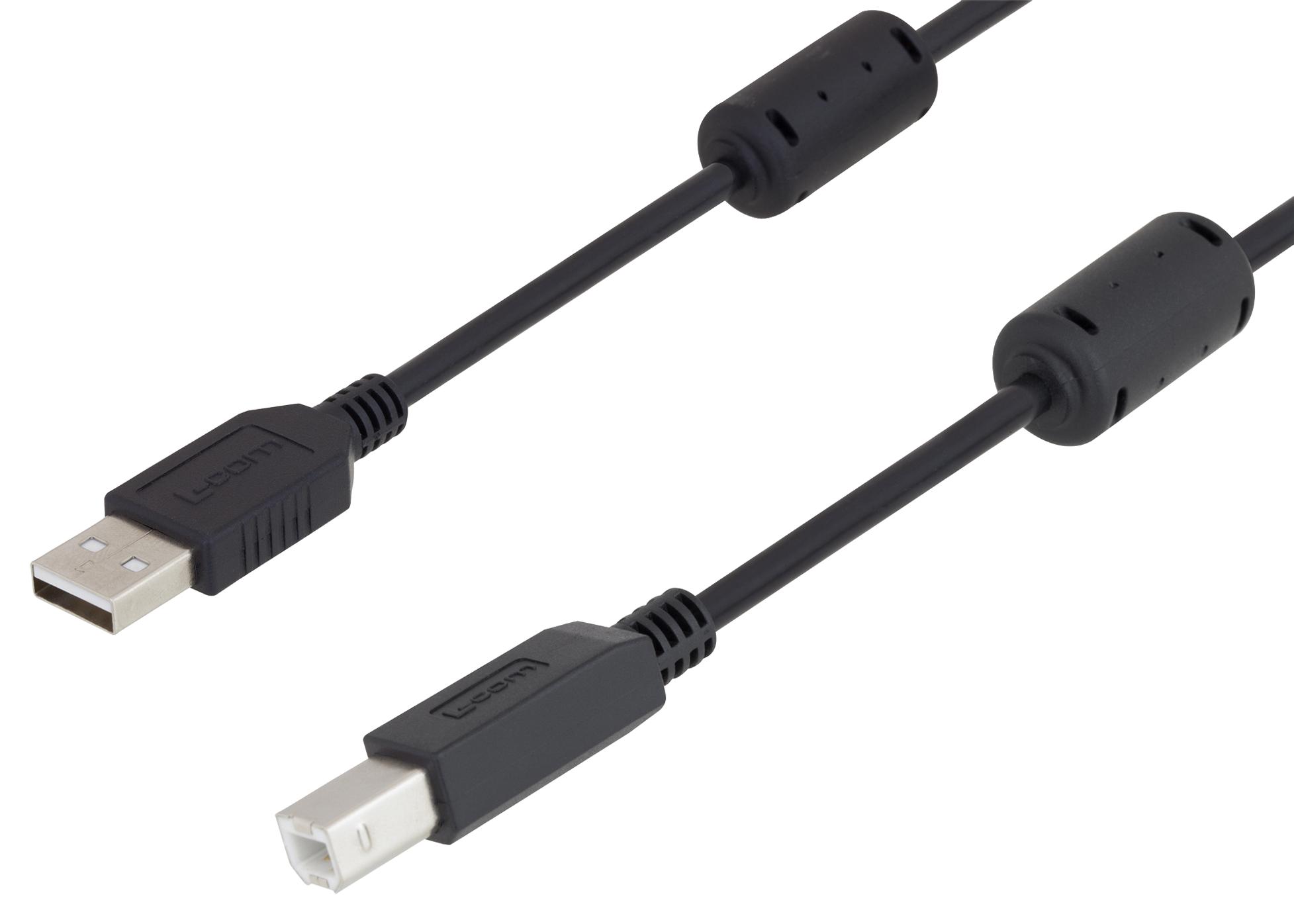 L-Com U2A00002-5M Usb Cable, 2.0, A Plug-B Plug, 5M