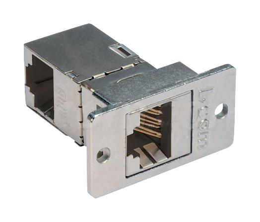 L-Com Ecf504-Sr6A Adaptor, 8Pos Rj45 Jack/8Pos Rj45 Jack