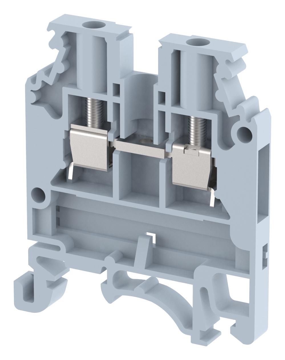 Elkay Kut2.5N/grey Terminal Block, Din Rail, 2Pos, 12Awg