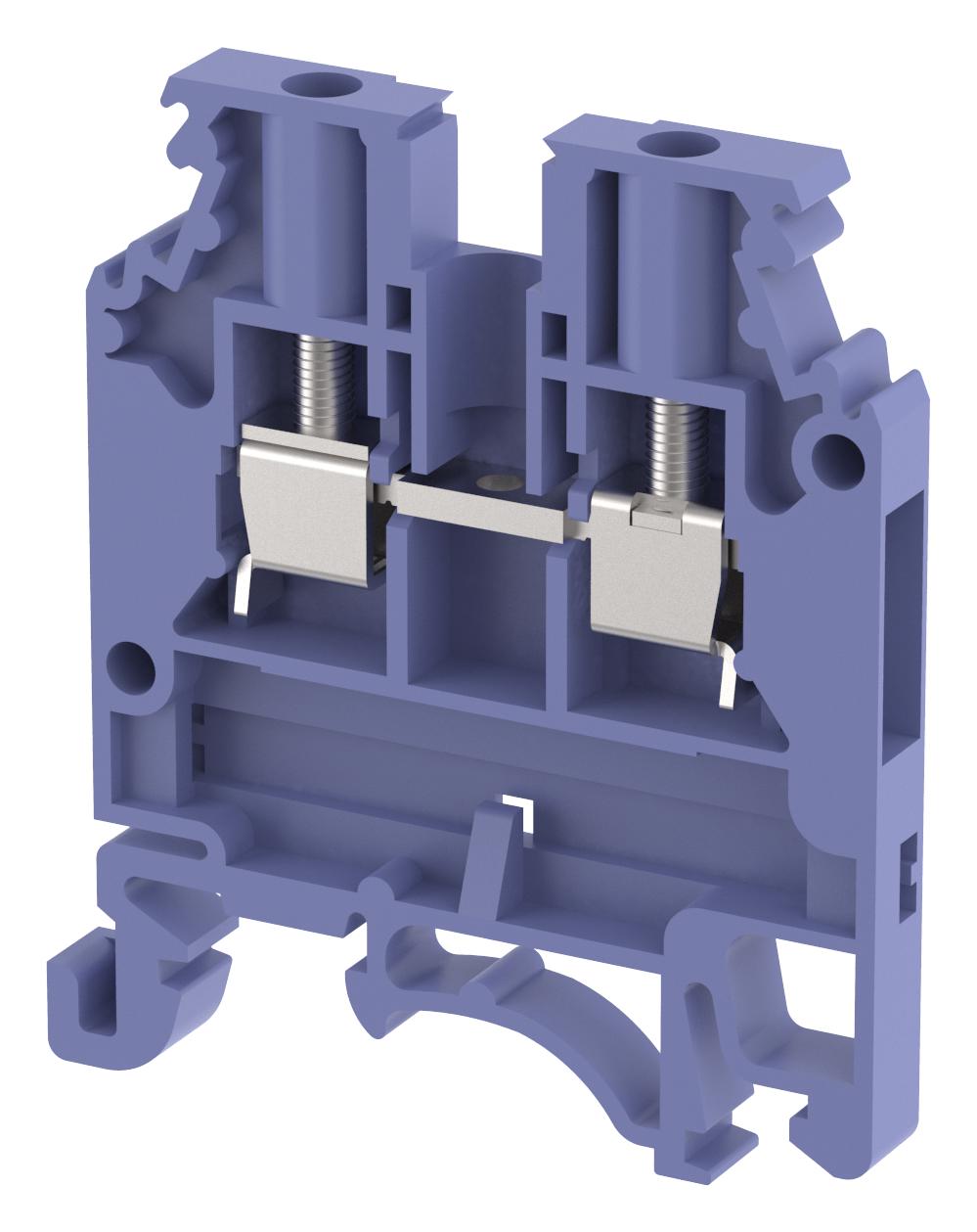 Elkay Kut4N / Purple Terminal Block, Din Rail, 2Pos, 12Awg